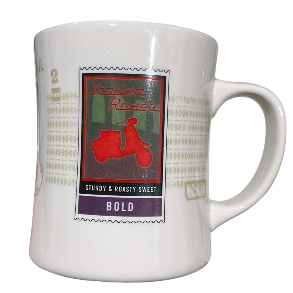 2002 STARBUCKS Coffee Barista Mug Air Mail Stamps Kenya, Panama, Italian Roasts - Picture 2 of 13